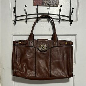 Fossil Brown Leather Laptop Bag with Classic Design